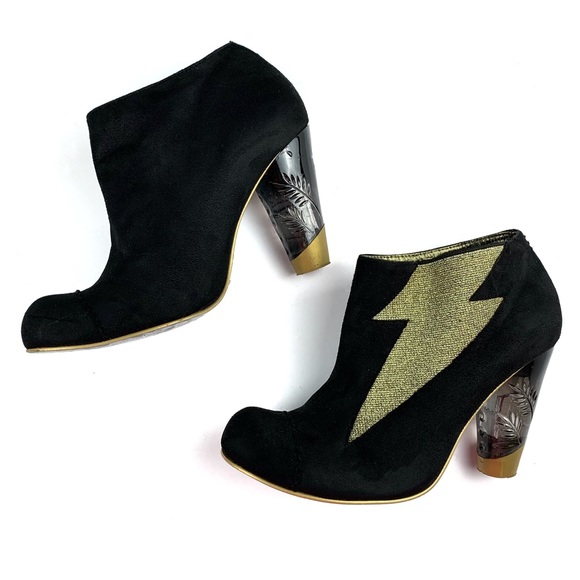 Irregular Choice Black Suede Honey Blossom Booties - Picture 3 of 9